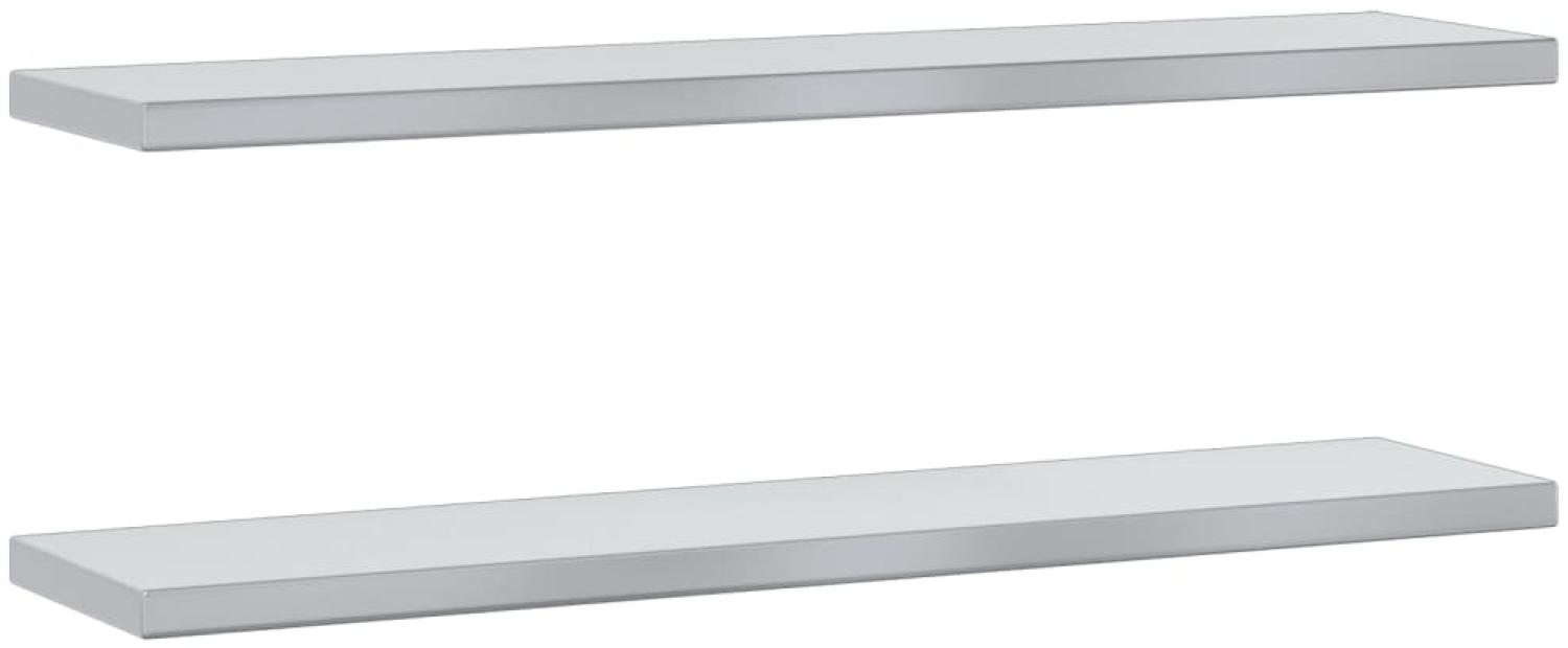 vidaXL Wandregale 2 Stk. 100x23,5x3 cm Silbern Edelstahl 30280 Bild 1