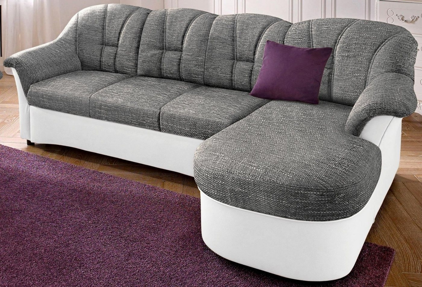 DOMO collection Ecksofa Flores Schlafsofa, B/T/H: 233/142/86 cm, L-Form, wahlweise mit Bettfunktion, wahlweise mit Federkern, auch in Leder Bild 1