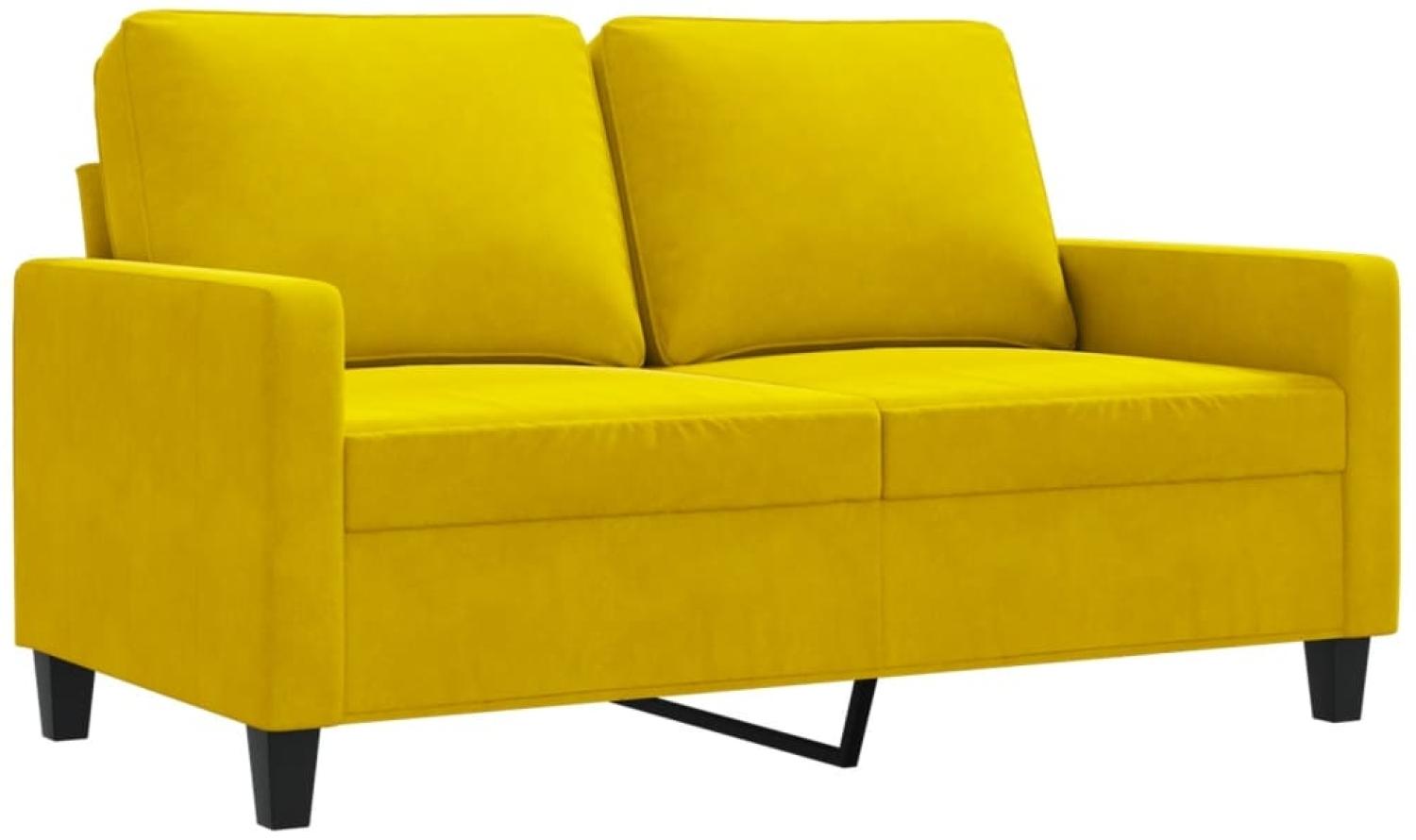 vidaXL 2-Sitzer-Sofa Gelb 120 cm Samt 359195 Bild 1