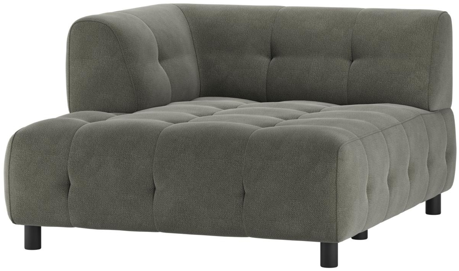 Modulsofa Louis Chaiselongue aus gewebten Stoff Links, Grün Bild 1