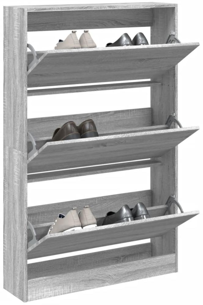 vidaXL Schuhschrank Grau Sonoma 80x21x125,5 cm Holzwerkstoff 839929 Bild 1