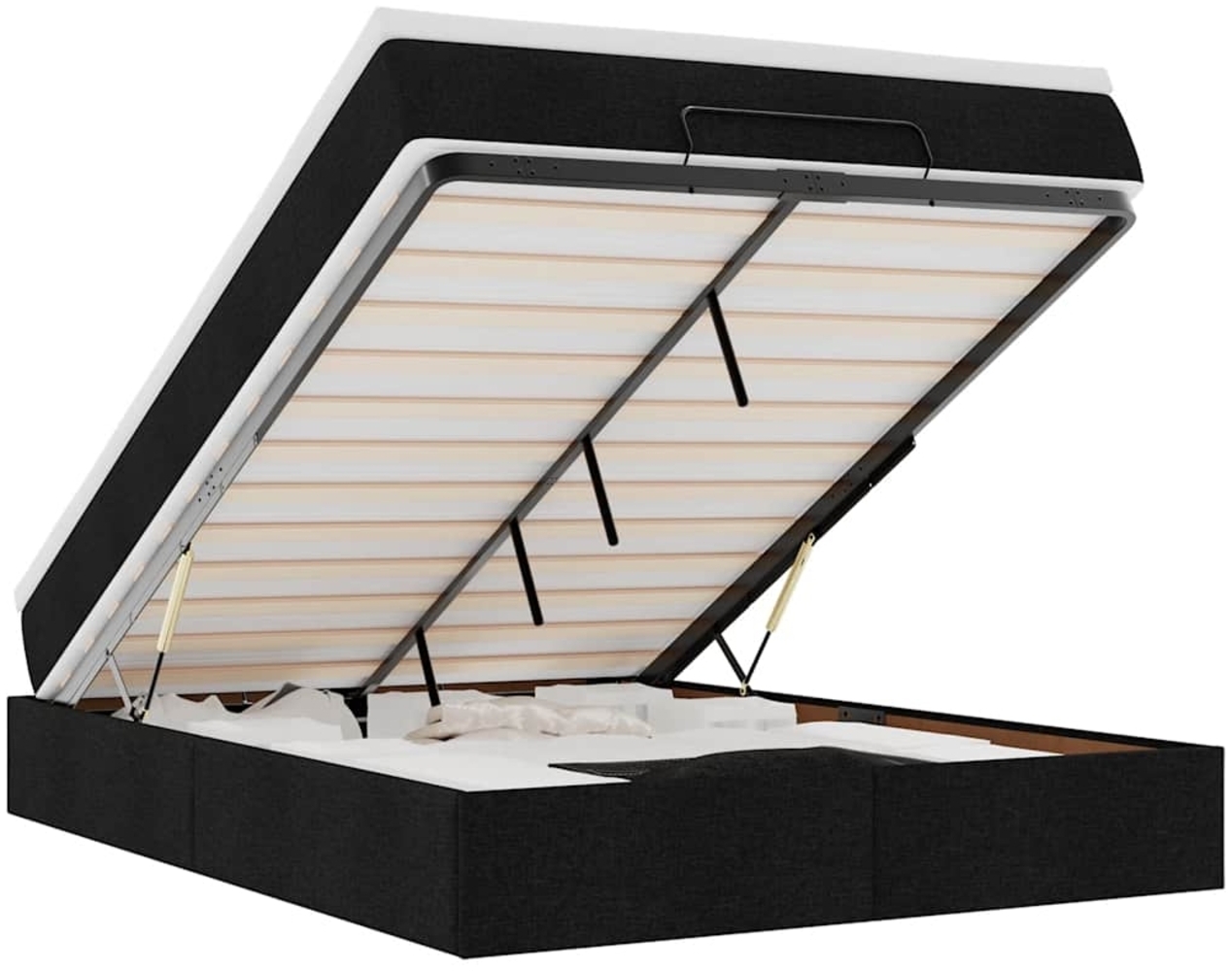 vidaXL Ottoman-Bett mit Matratze Schwarz 140x200 cm Stoff 3311115 Bild 1