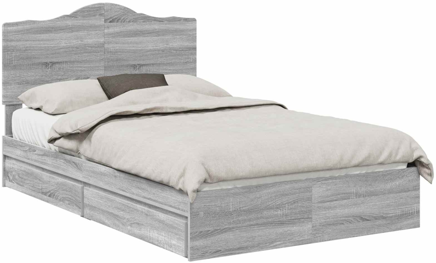 vidaXL Aufbewahrungsbett Graues Sonoma 120x190 cm Holzwerkstoff 3413532 Bild 1