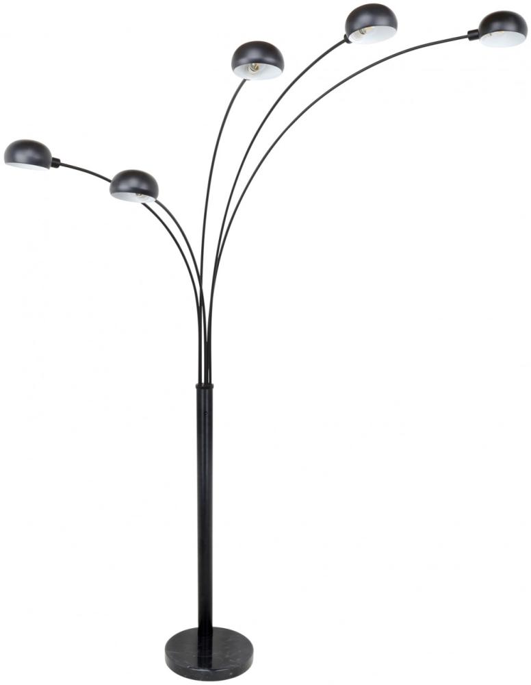 Stehlampe Wohnzimmer Stehleuchte Metall schwarz Marmor 5 Flammig 58228NB Bild 1