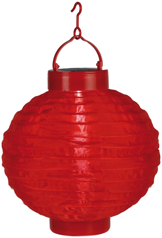 LED Solar-Lampion ,Festival', Dämmerungssensor, outdoor, 22cm, rot Bild 1