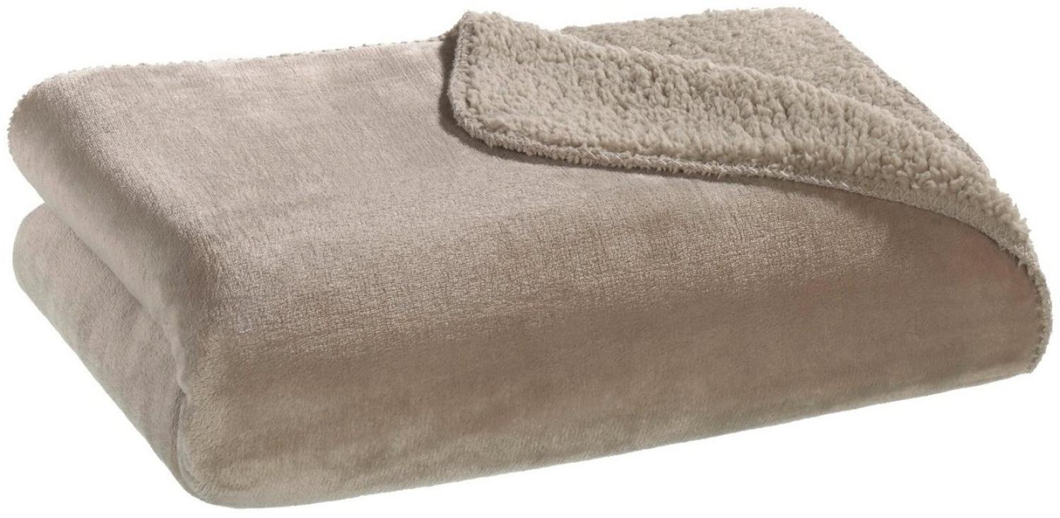 Wohndecke SEBASTIAN, Taupe, 150 x 200 cm, Polyester, casa NOVA, wendbar Bild 1