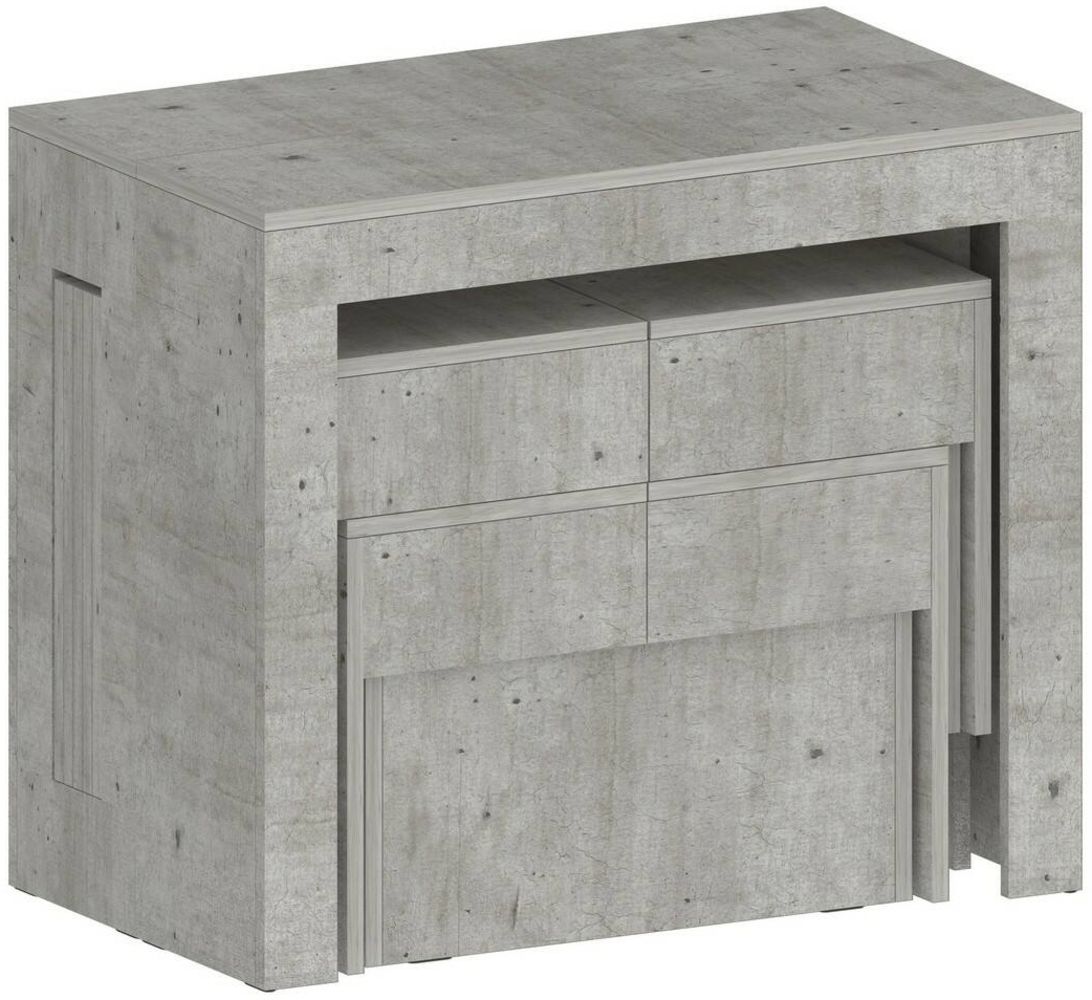 Dmora Tisch- und Stuhlset Auditore, Mehrzweckkomposition, Set mit Konsole und 2 ausziehbaren Bänken, 100 % Made in Italy, 66 x 25 x 45 cm, Zement Bild 1