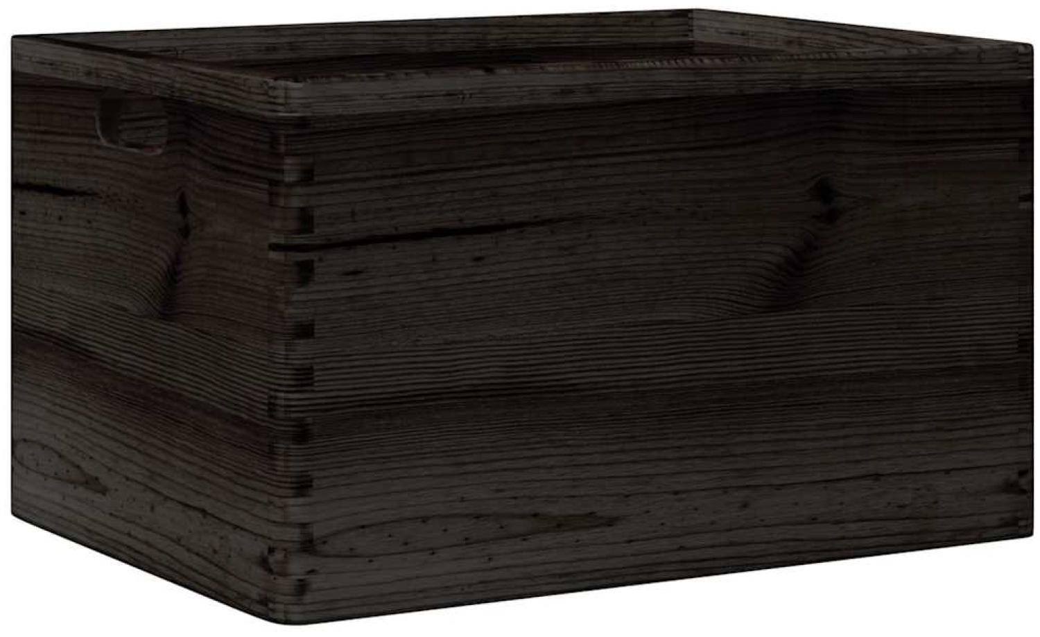 vidaXL Holzkiste mit Griffen Schwarz 40x30x23 cm Massivholz Kiefer 4017400 Bild 1