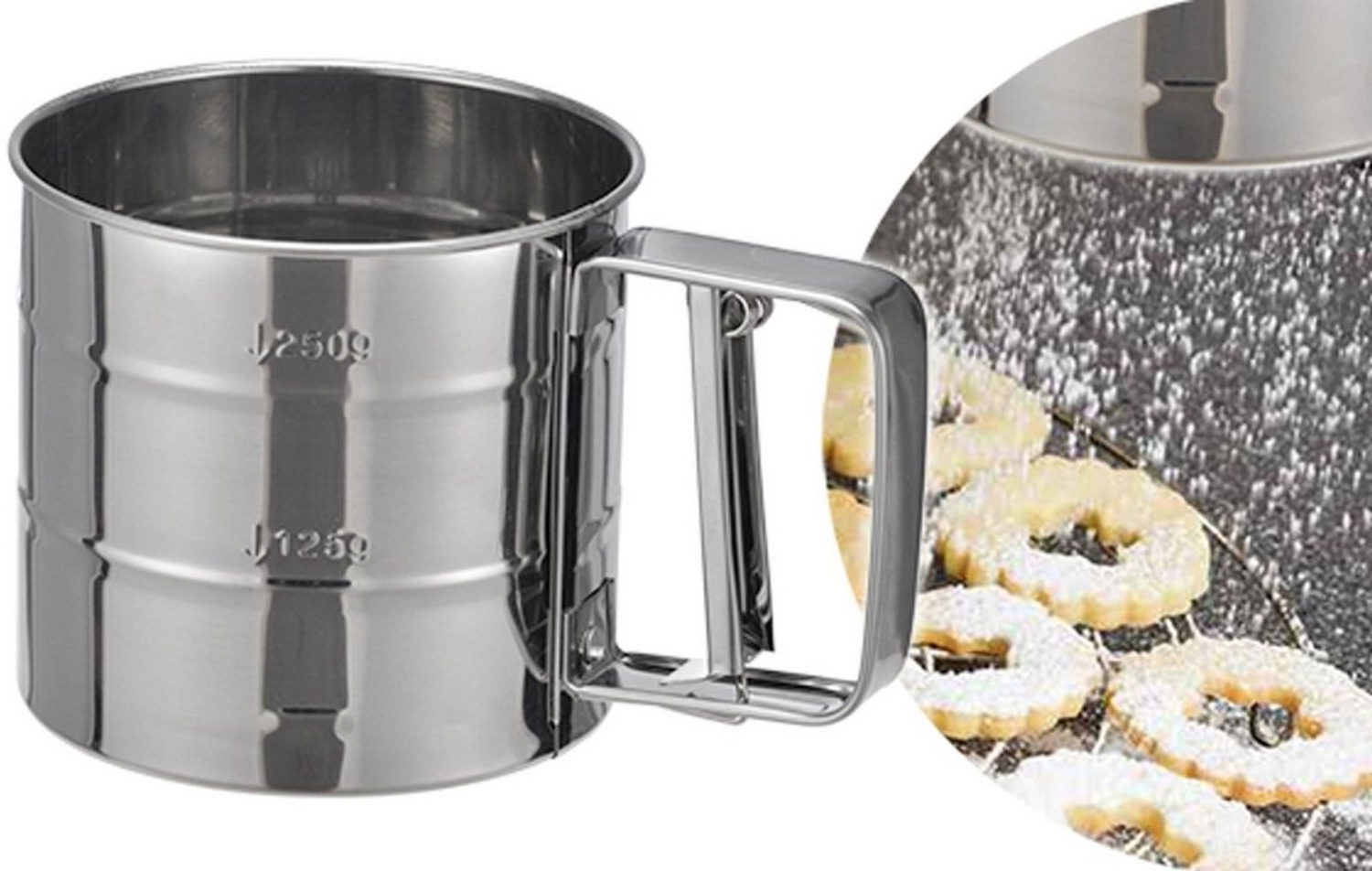 Gravidus Küchensieb Edelstahl Mehlsieb Einhandsieb Bild 1