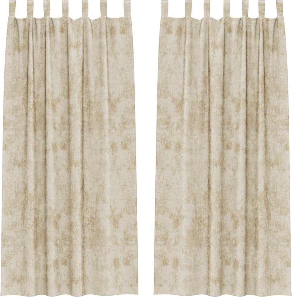 vidaXL Samtvorhänge mit Vorhängen 2 pcs Creme 225 x 140 cm Samt 4107735 Bild 1