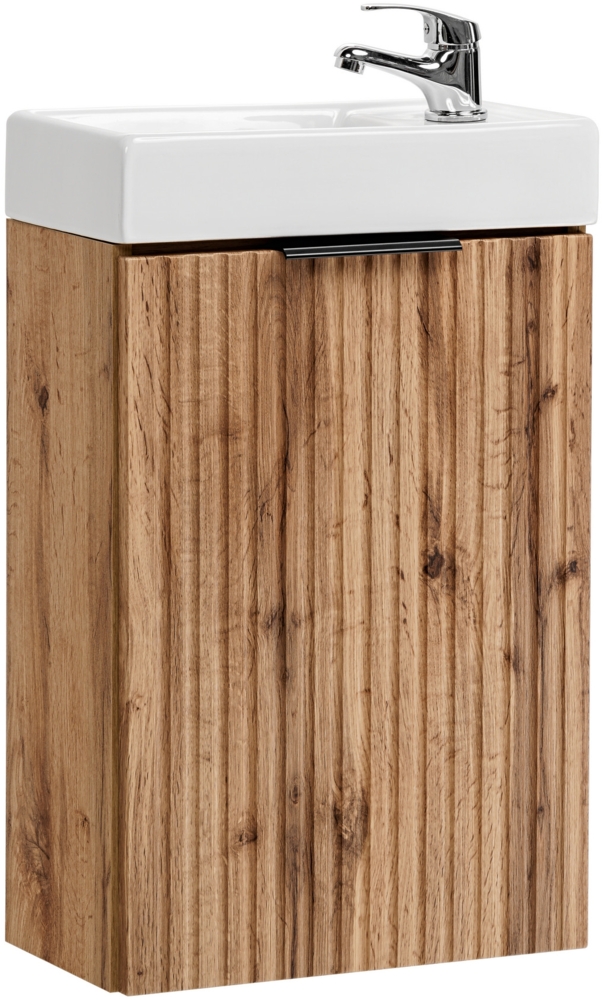 ADEL 40 cm großes Badmöbel-Set mit einem Vedea-Möbelwaschbecken (22x40cm), Eiche Wotan Bild 1