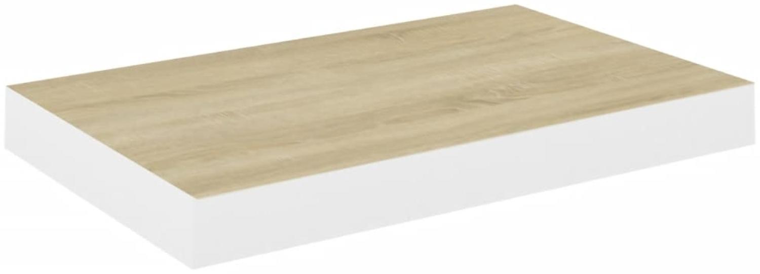 vidaXL Schweberegal Eichen-Optik und Weiß 50x23x3,8 cm MDF 326573 Bild 1