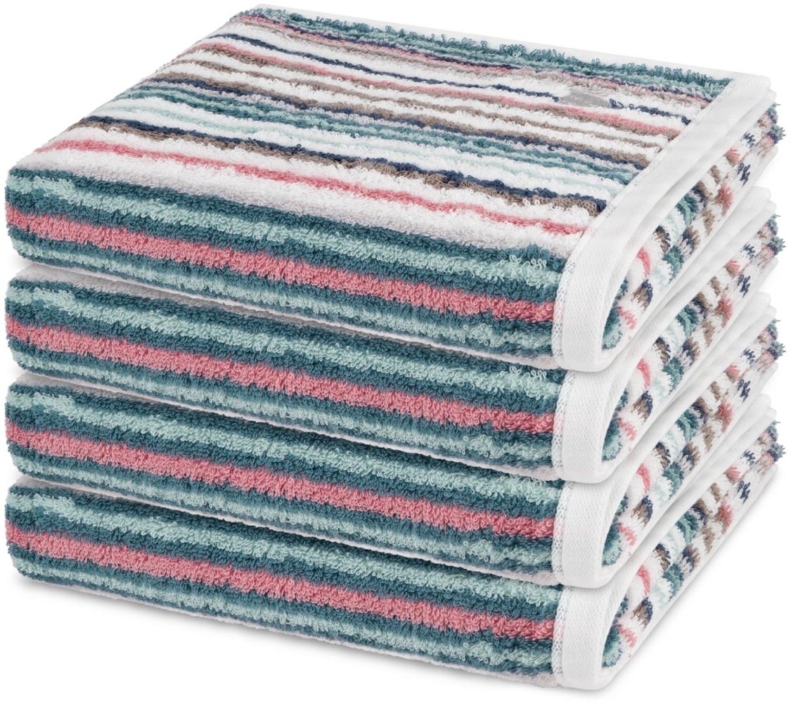 Ross Vita 4 tlg. Frottier-Set - 4 X Handtuch (50 X 100cm) - 520 - Dunkelgrün / blau Bild 1