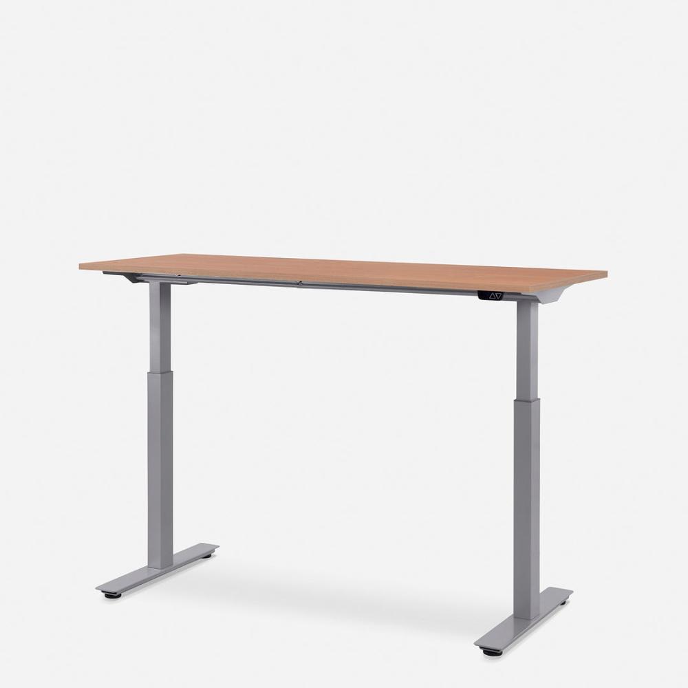 140x60 cm WRK21® SMART - Elmau Buche / Grau elektrisch höhenverstellbarer Schreibtisch Bild 1