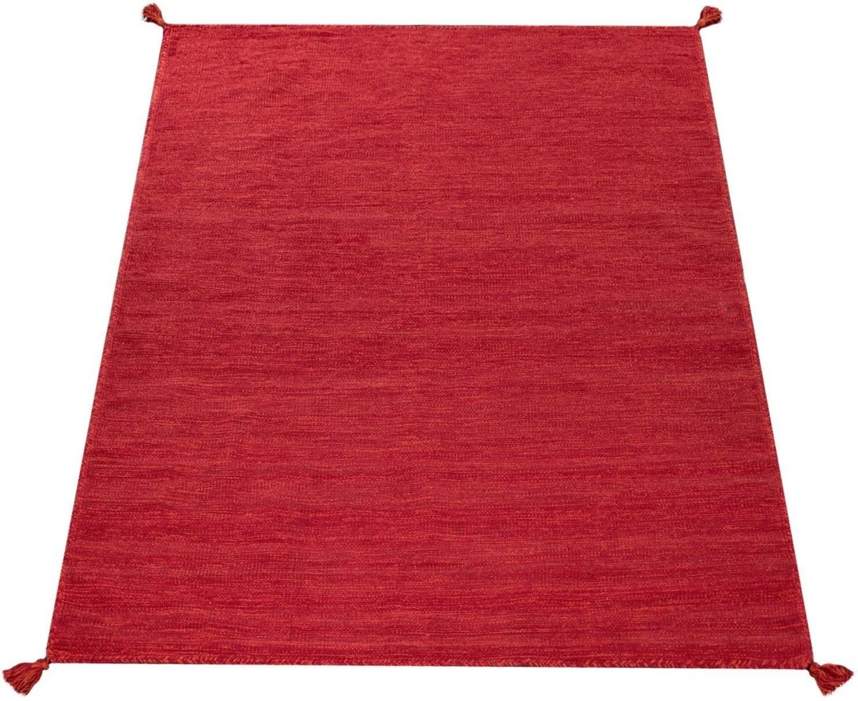 Paco Home Teppich Kilim 210, rechteckig, Höhe: 12 mm, Handgwebt, Flachgewebe, reine Baumwolle, handgewebt, Uni Farben Bild 1