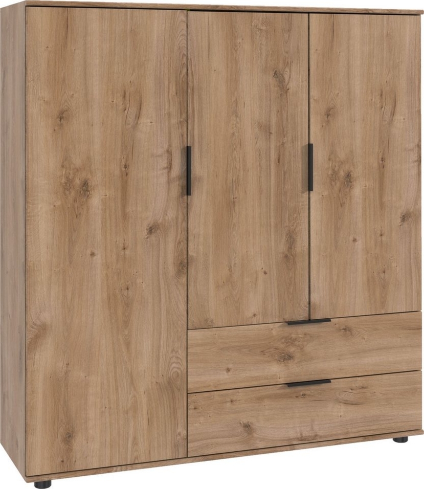 Wimex Wäscheschrank Easy Plus Kleiderschrank Garderobe 2 Schubladen, 81 oder 130cm breit in verschiedenen Farben, moderne Optik mit schwarzen Metallgriffen Bild 1