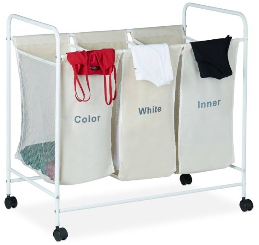 3er Wäschesortierer mit Rollen Bild 1
