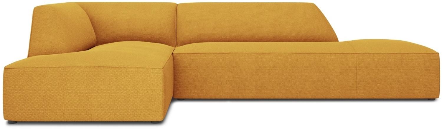 Micadoni 4-Sitzer Modular Ecke links Sofa Ruby | Bezug Yellow | Beinfarbe Black Plastic Bild 1