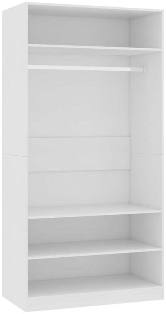 vidaXL '800225' Kleiderschrank, Spanplatte, Weiß, 100 × 50 × 200 cm Bild 1