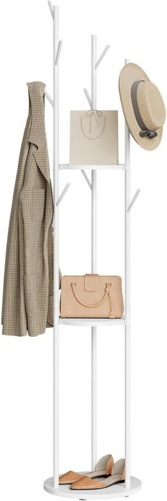 EUGAD Garderobenständer, (1 St), Baumform Kleiderständer mit 3 Ablagen Marmorbasis Bild 1