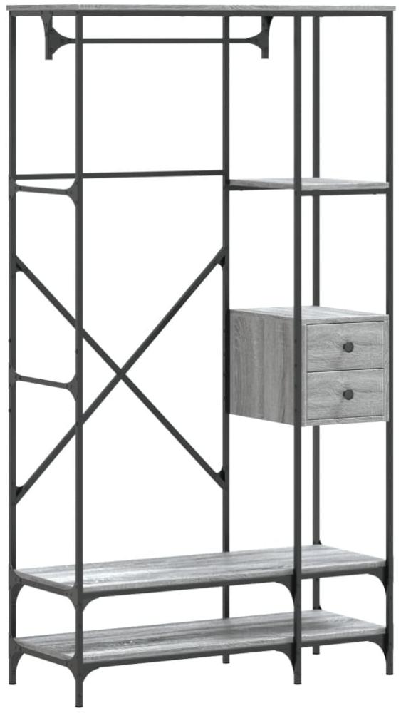 vidaXL Kleiderständer mit Ablagen Grau Sonoma Holzwerkstoff 847862 Bild 1