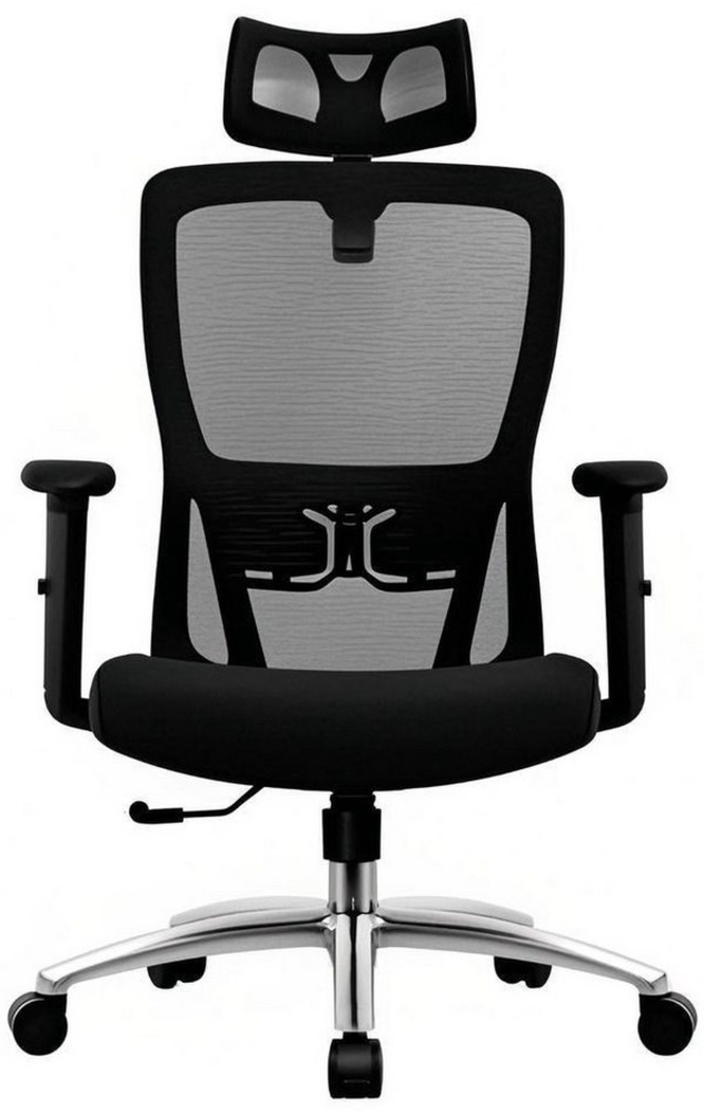 Durrafy Bürostuhl Ergonomischer Schreibtischstuhl,Stuhl Verstellbarer (Mesh Drehstuhl,Atmungsaktiver Chefsessel,Belastbarkeit 200kg), Bürostuhl mit verstellbarer Kopfstütze, Armlehnen, Lendenwirbelstütze Bild 1