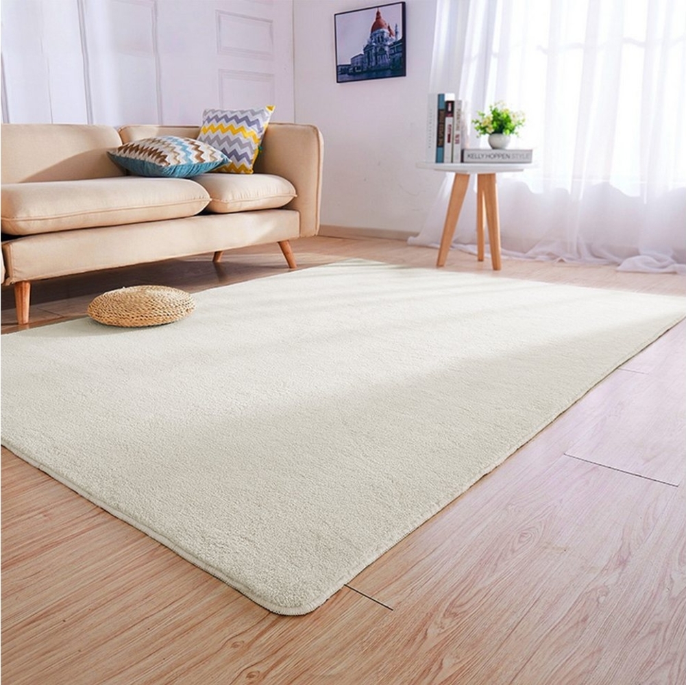 JEOBEST Teppich Waschbarer Teppich Wohnzimmer, Grösse:160x200cm, Rechteck,Kurzflor,Uni Farben,Rutschsichere Rückseite Bild 1