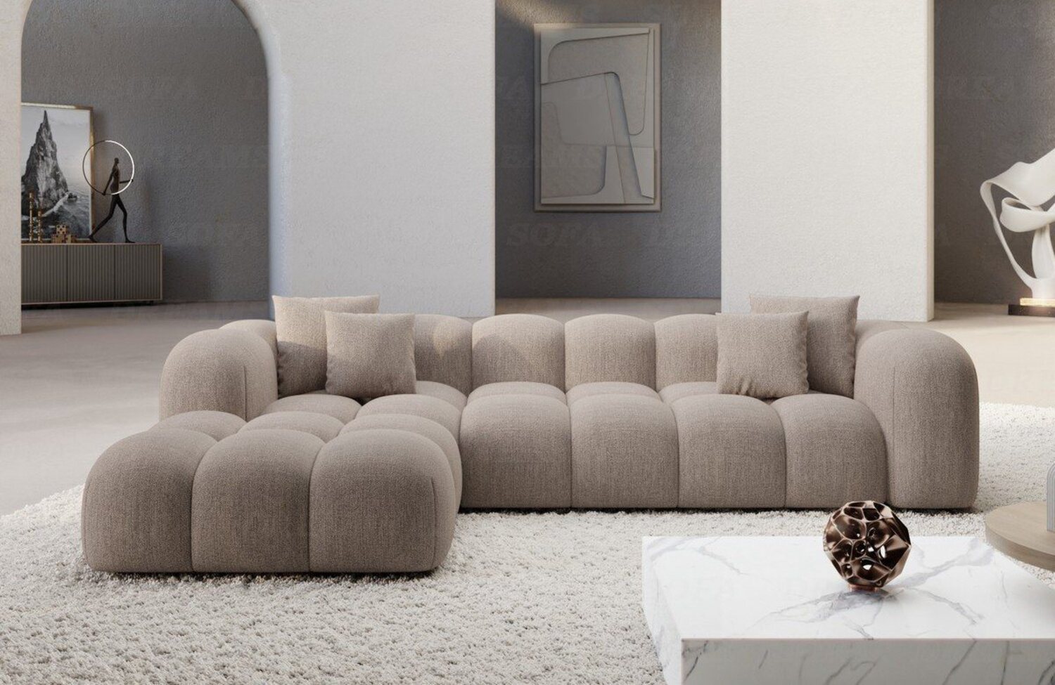 Sofa Dreams Ecksofa Stoffsofa Eckcouch Polster Eck Sofa Formentera L Form kurz Stoff, Loungesofa Bild 1