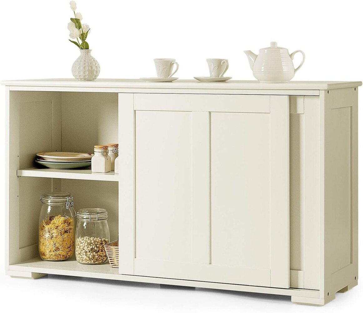 KOMFOTTEU Sideboard Küchenschrank Wohnzimmerregel, Weiß Bild 1