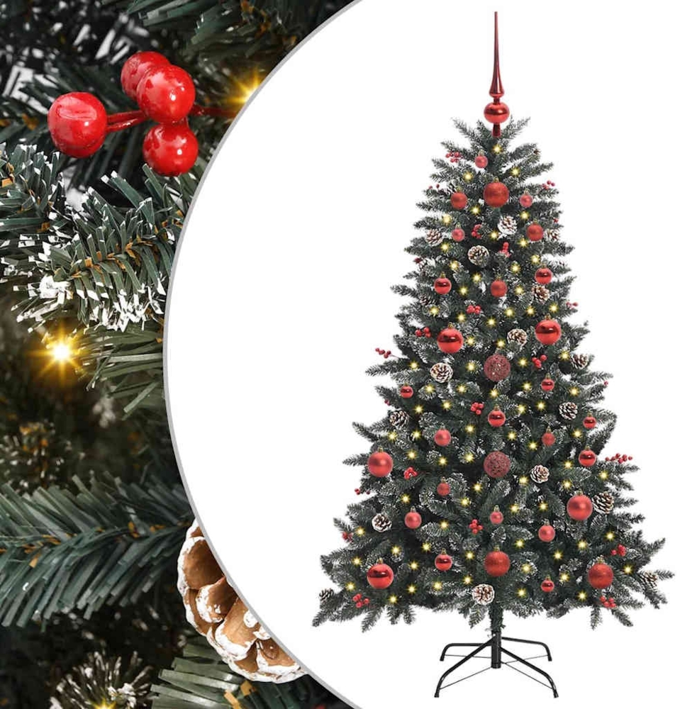 vidaXL Künstlicher Weihnachtsbaum Grün 120 cm PVC, Plastik und Stahl 3395856 Bild 1