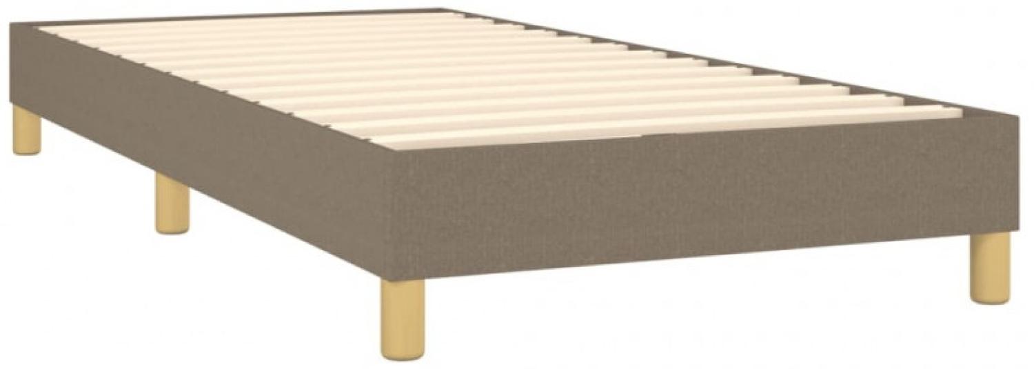 vidaXL Boxspringbett mit Matratze Taupe 100x200 cm Stoff Bild 1