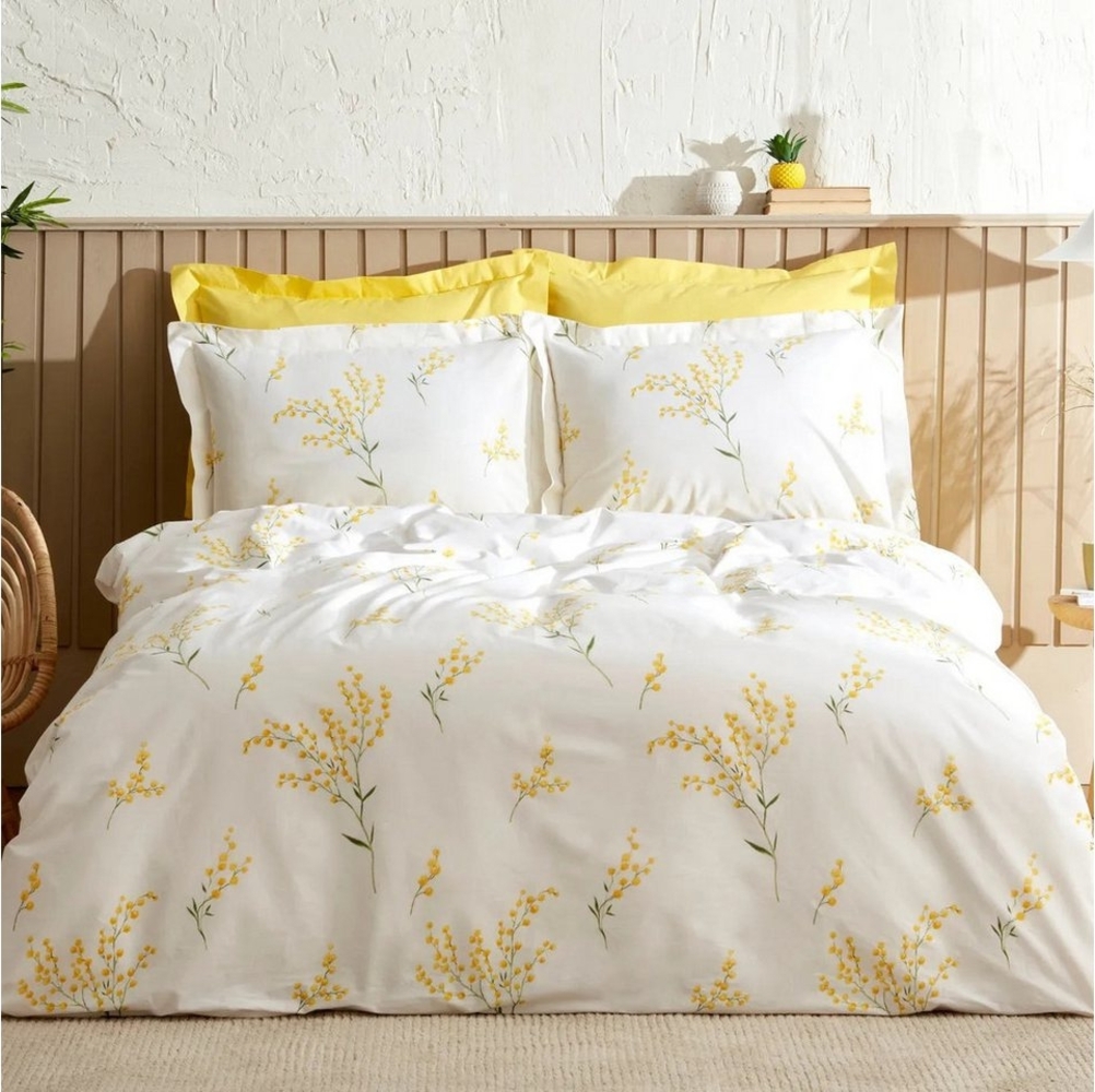Karaca Bettwäsche Karaca Home Loretta Einzel Bettbezug Bettdecke Set Gelb 100% Baumwolle Bild 1