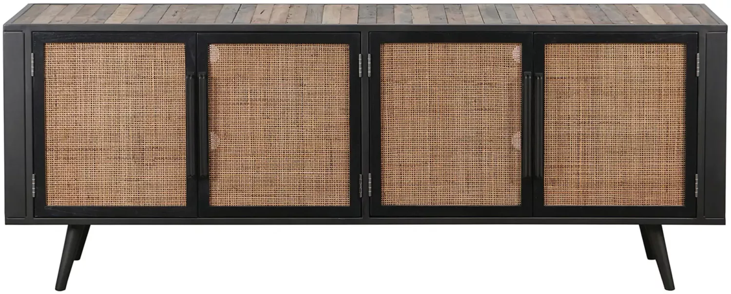 TV-Board Nordic Rattan mit 4 Türen, 200 cm Bild 1