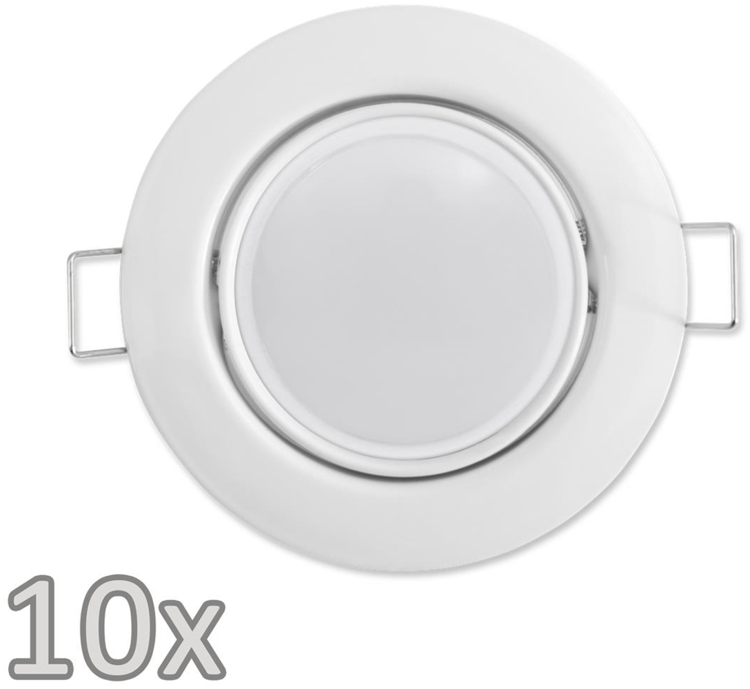 Einbauleuchten-Set McShine, 10xRahmen, 10xLED-Modul, 3W, 265lm, 230V, weiß Bild 1