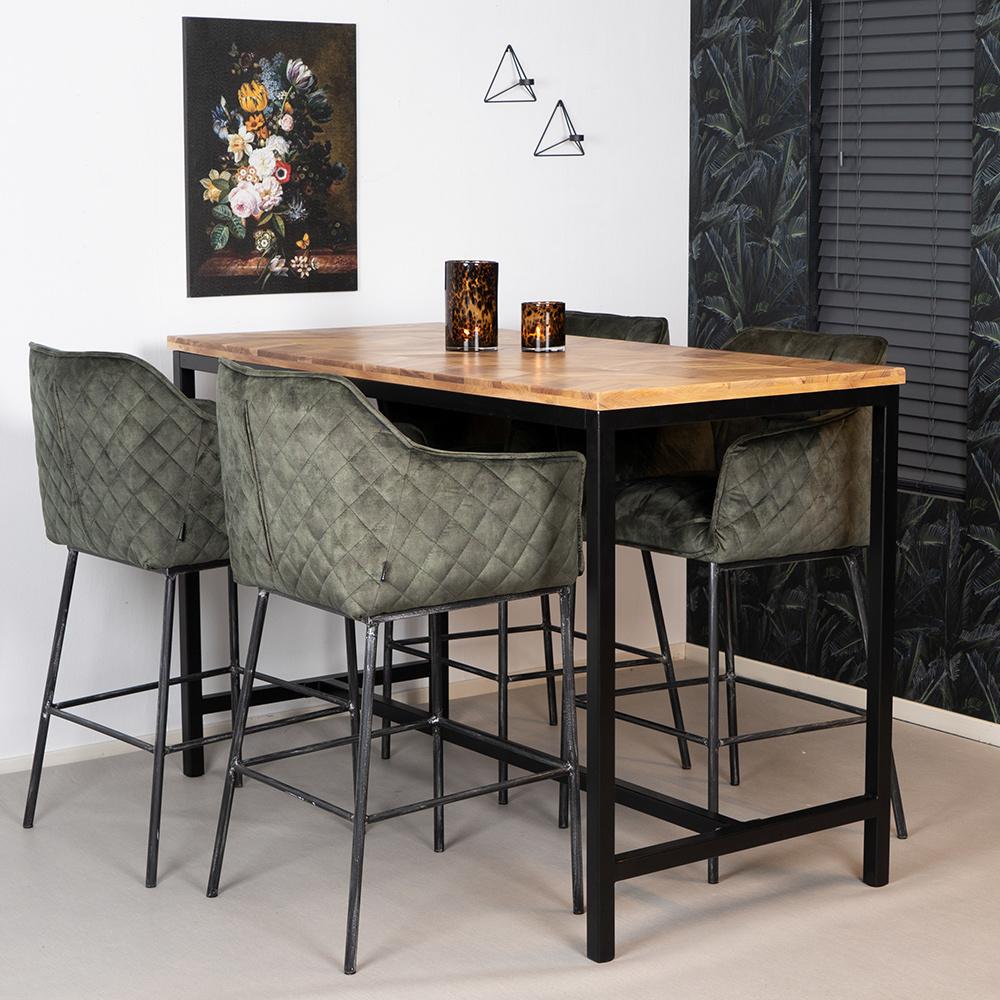 Bronx71 Bartisch Hunter Akazie Fischgrät-Design 180 x 70 cm Bild 1