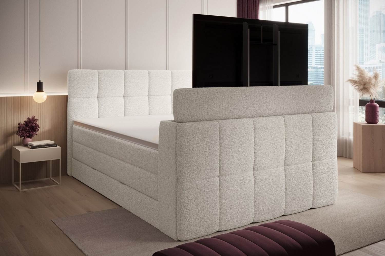 wonello Boxspringbett Madison 3 mit TV-Lift, mit Bettkasten, Taschenfederkern-Matratzen und wonello premium Topper Bild 1