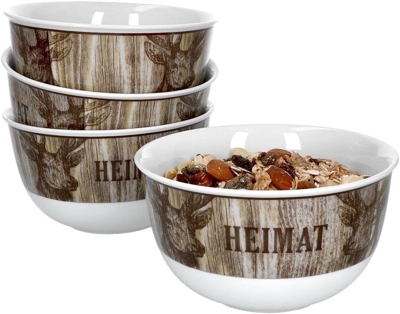 4er Set Heimat Hirsch Schalen Ø14cm Braun Snack-Schüssel Dessert-Bowl Ritzenhoff Bild 1