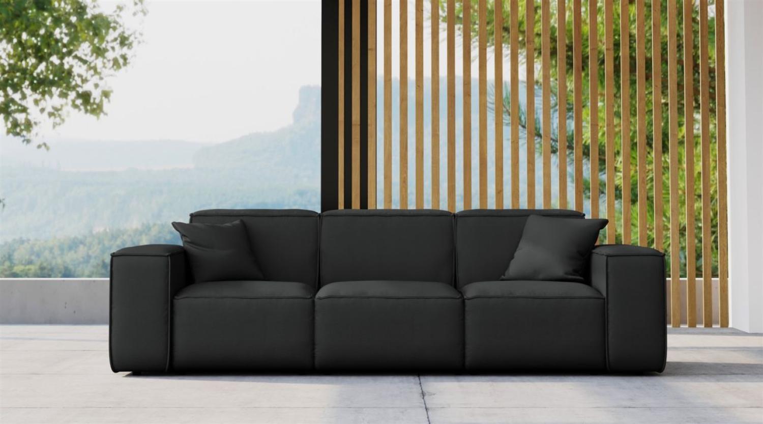 Gartensofa Loungesofa Sofa 3-Sitzer SUMMER wetterfester Stoff NXL Schwarz Bild 1