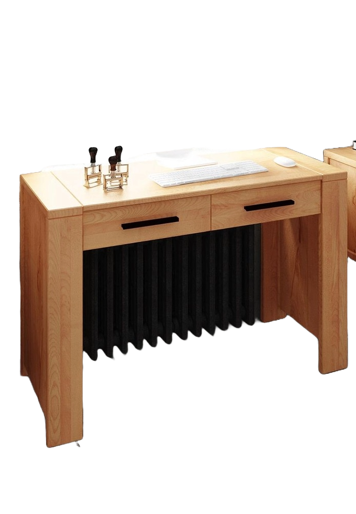 Schreibtisch Lubic aus Kernbuche massiv111x78x45 mit 2 Schubladen und Holzbeinen Bild 1