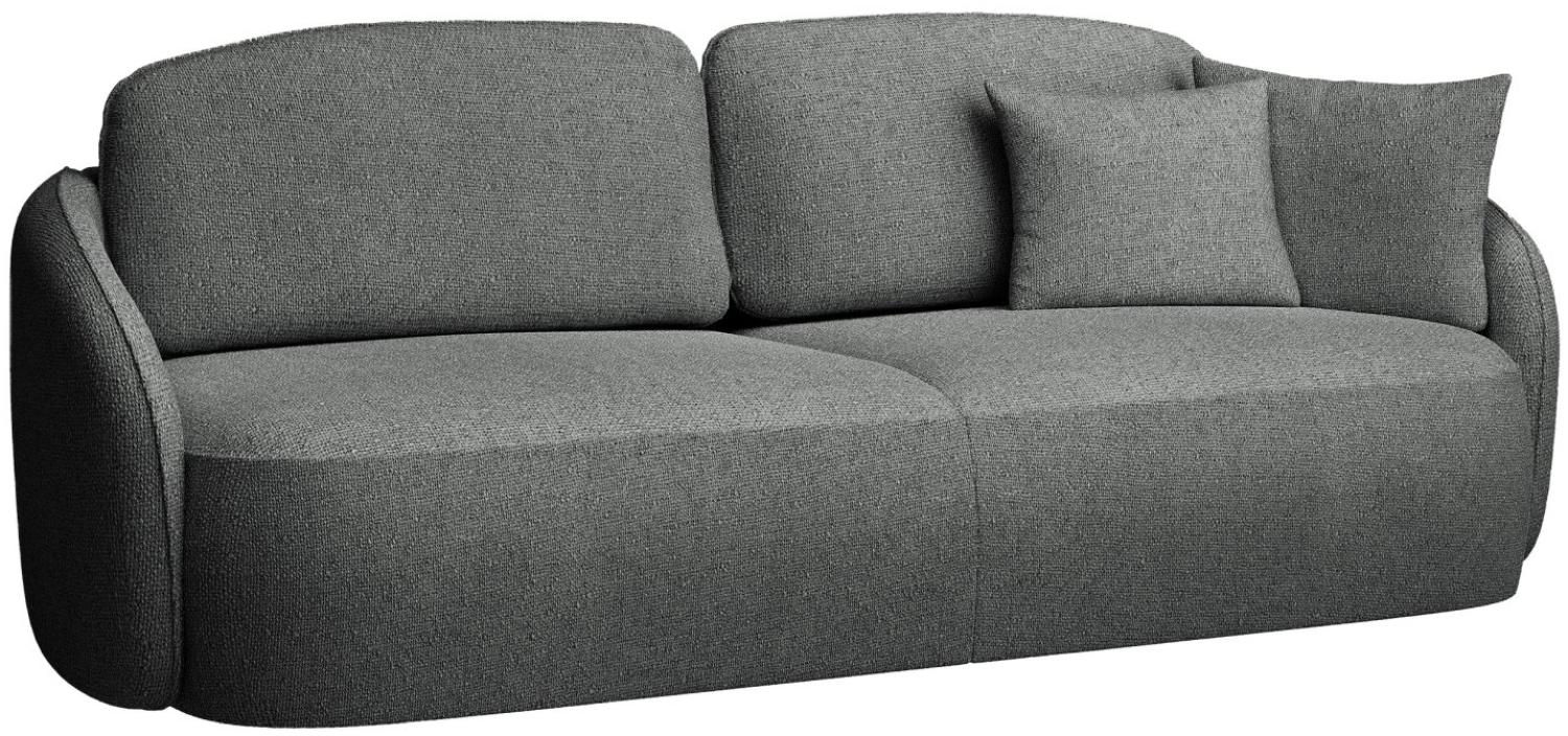 Selsey 'Savoy' 3-Sitzer Sofa mit Schlaffunktion und Chenille-Bezug, dunkelgrau, ca. 96 x 254 x 105 cm Bild 1