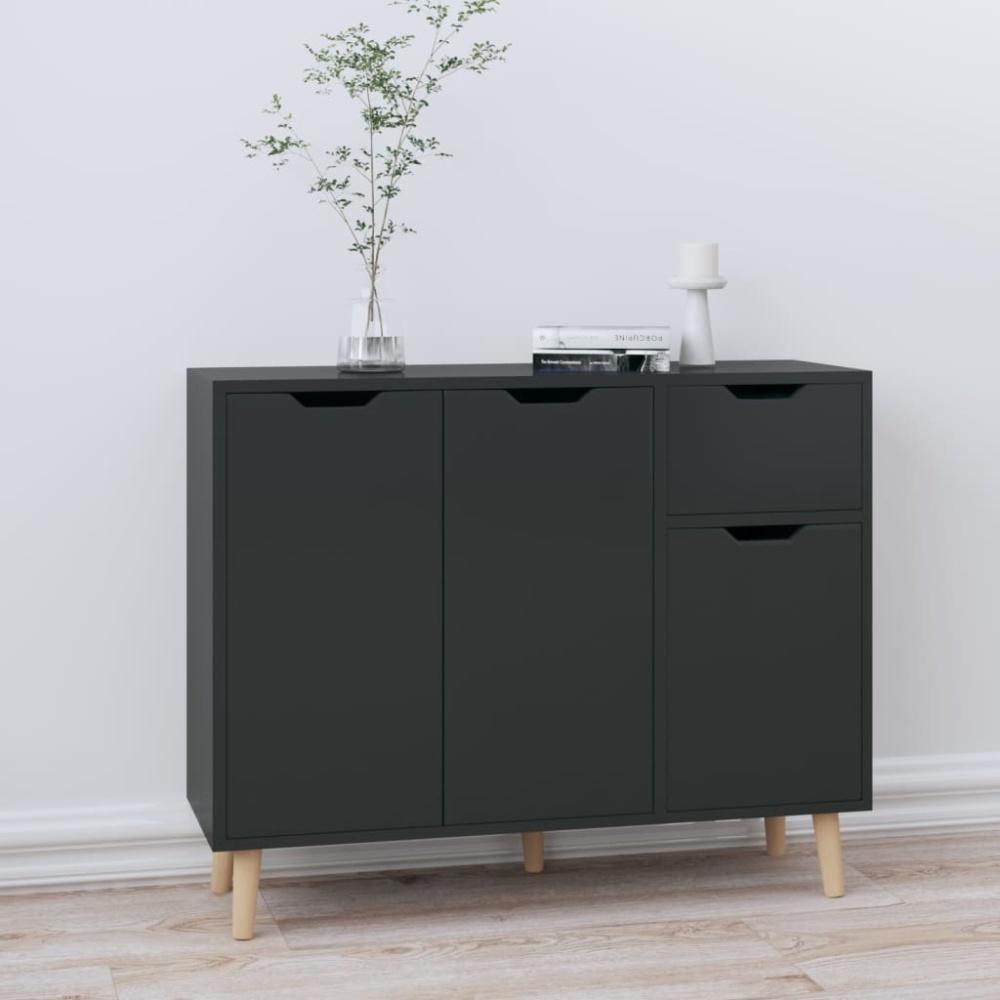 vidaXL Sideboard Hochglanz-Schwarz 90x30x72 cm Holzwerkstoff 326820 Bild 1