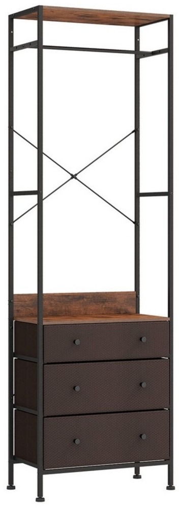 COSTWAY Kleiderständer, mit 3 Schubladen, Hängestange & Ablagen, Metall Bild 1