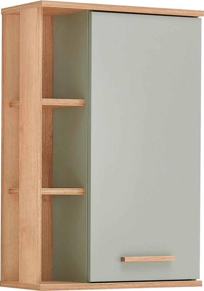 Saphir Hängeschrank Quickset Badschrank 50,5 cm breit mit 1 Tür und 2 Glas-Einlegeböden Badezimmer-Hängeschrank inkl. Türdämpfer, Holzgriffe Bild 1