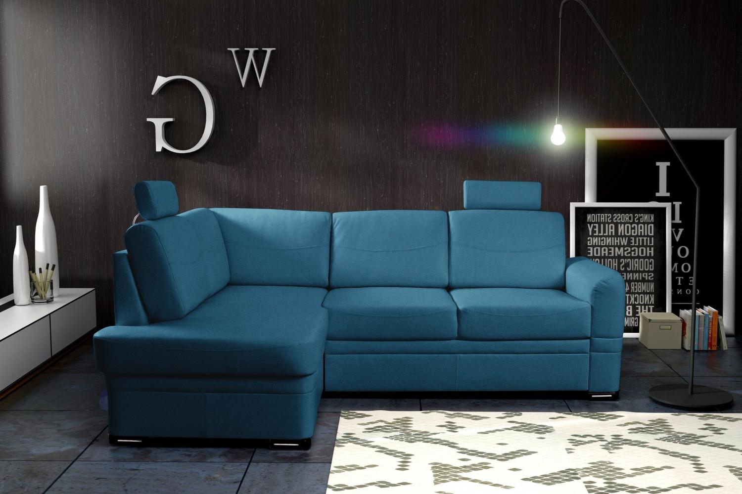 Stylefy Daniel Ecksofa Links Wasserdichtes Velours Dunkelgrau Bild 1