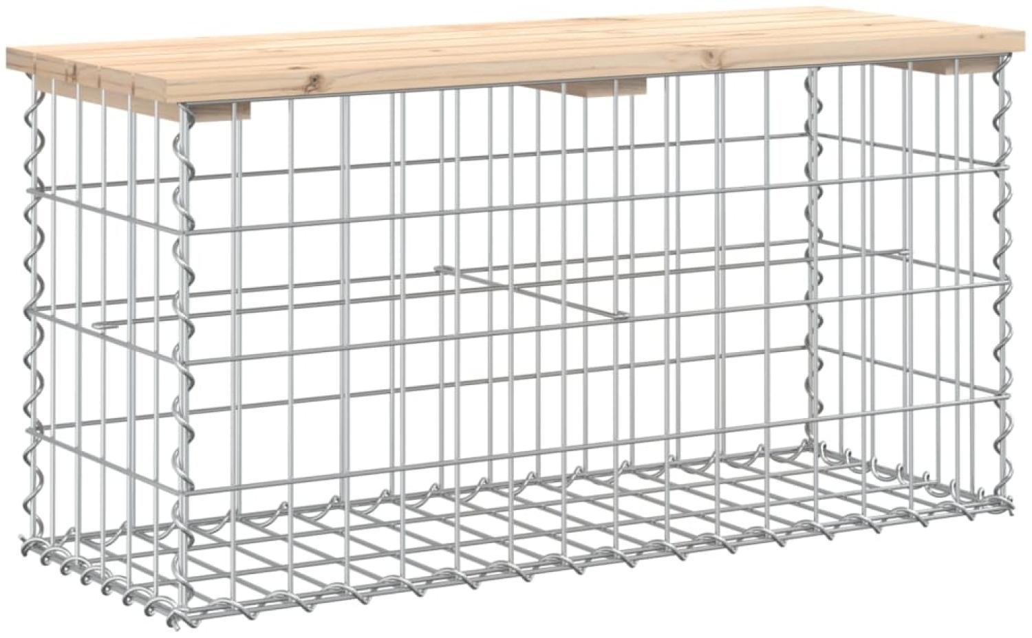 vidaXL Gartenbank aus Gabionen 83x31,5x42 cm Massivholz Kiefer 834347 Bild 1