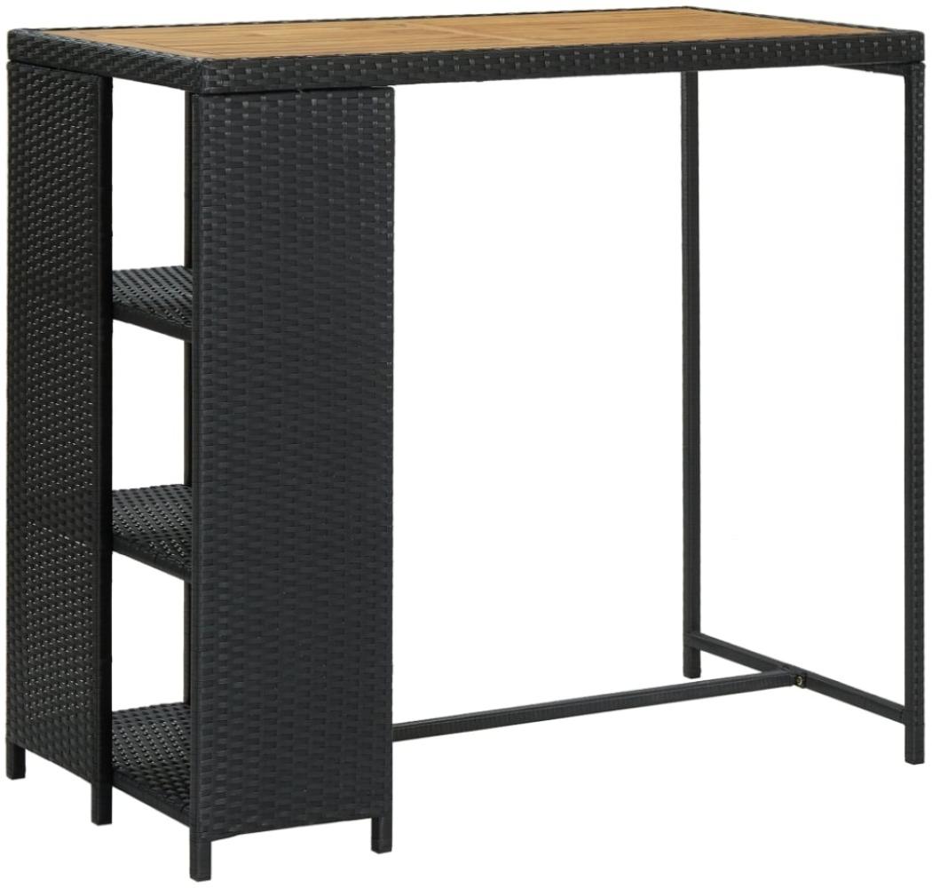 vidaXL Bartisch mit Regal Schwarz 120x60x110 cm Poly Rattan [313478] Bild 1