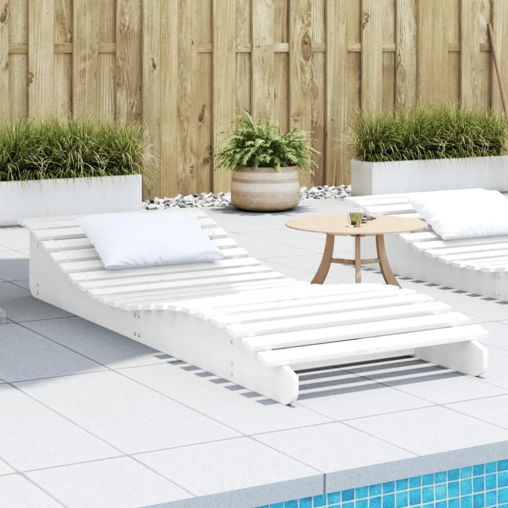 vidaXL Sonnenliege Weiß 205x80x31,5 cm Massivholz Kiefer 832585 Bild 1