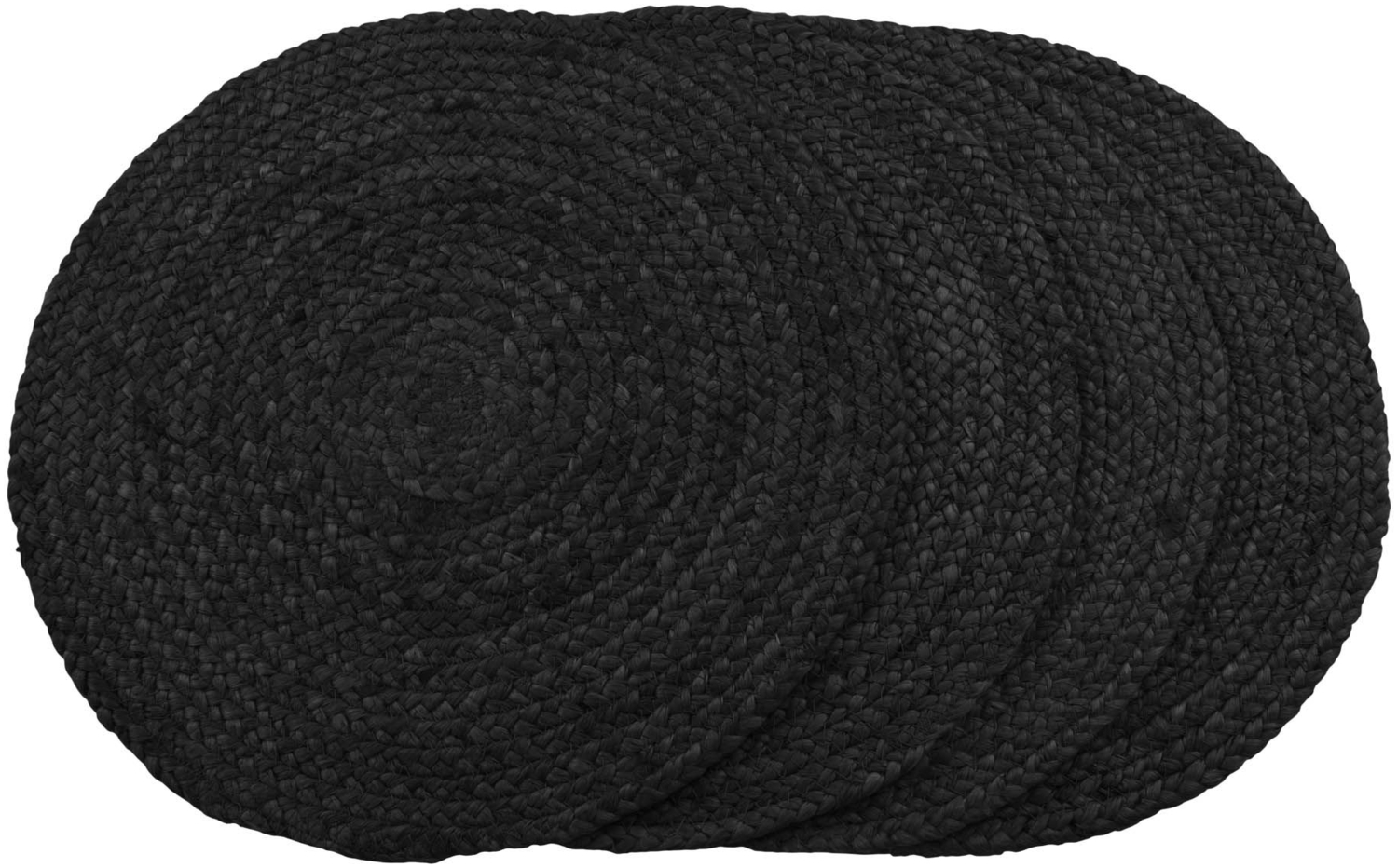 Tischset aus geflochtener Jute, dunkelgrau, ø38 cm, 4er-Set Bild 1