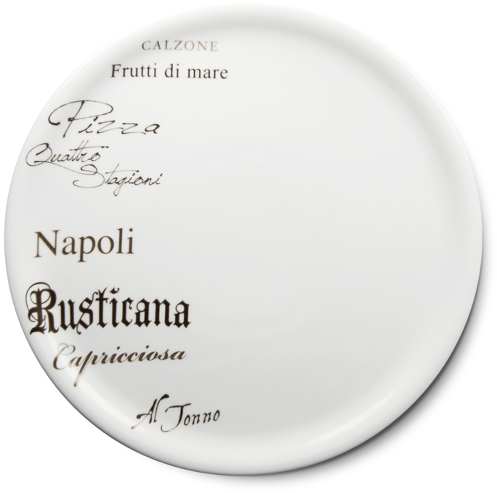 CreaTable - EUROPA GUSTOSO - Pizzateller 30,5 cm aus Porzellan mit Schriftdekor Bild 1