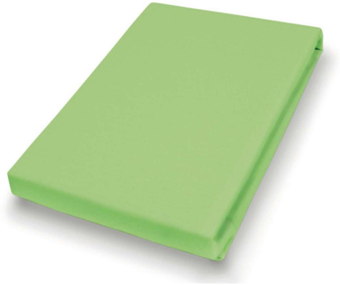 Hahn Haustextilien Jersey-Spannlaken Basic Größe 90-100x200 cm Farbe kiwi Bild 1